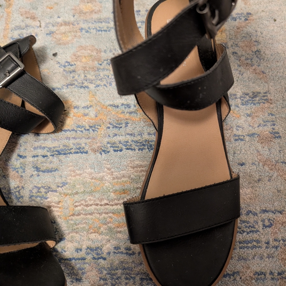 Merina Black Strappy Heels - Picture 5 of 7
